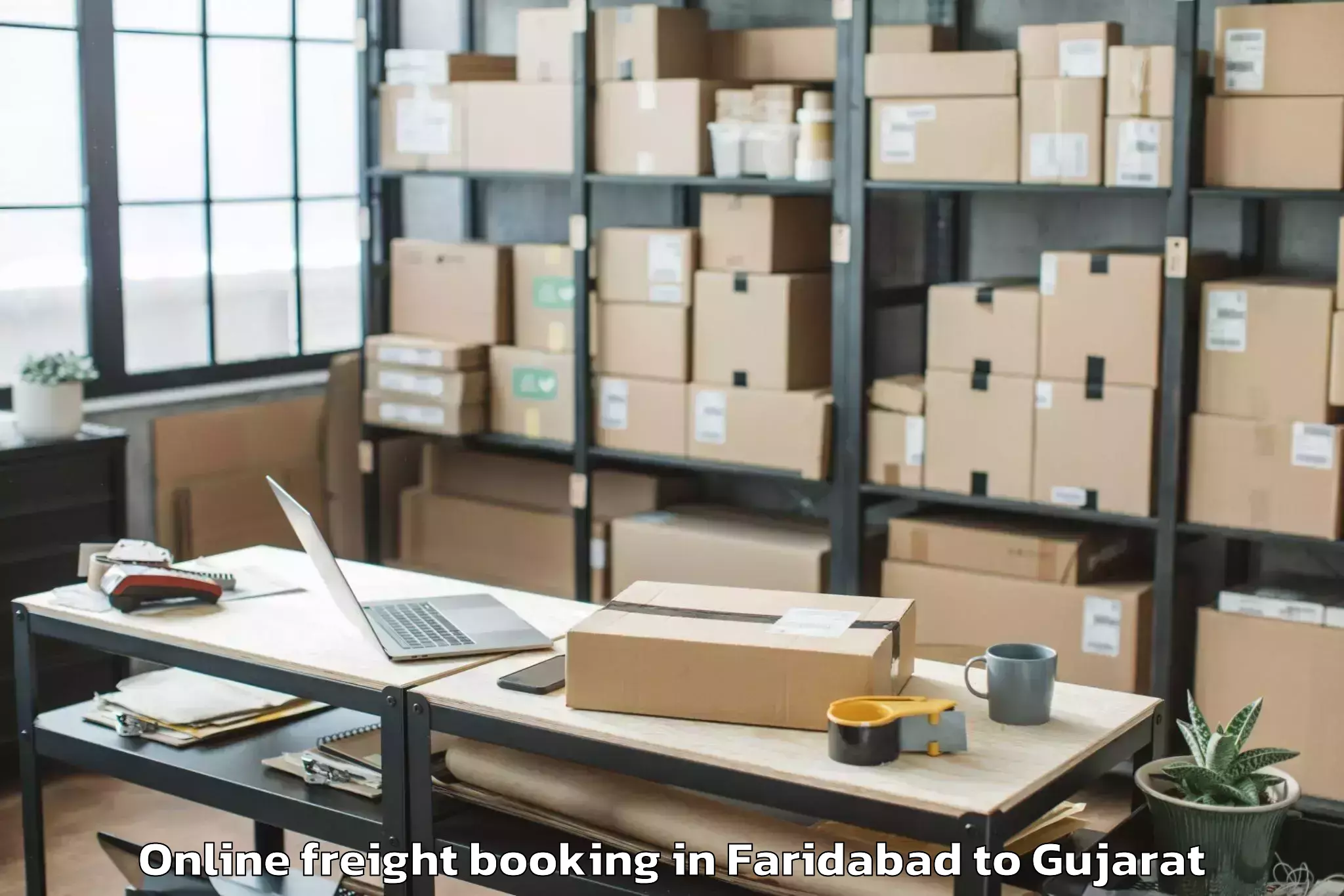 Affordable Faridabad to Udhana Online Freight Booking